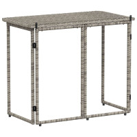 Produktbild för Hopfällbart trädgårdsbord grå 90x51x75 cm konstrotting