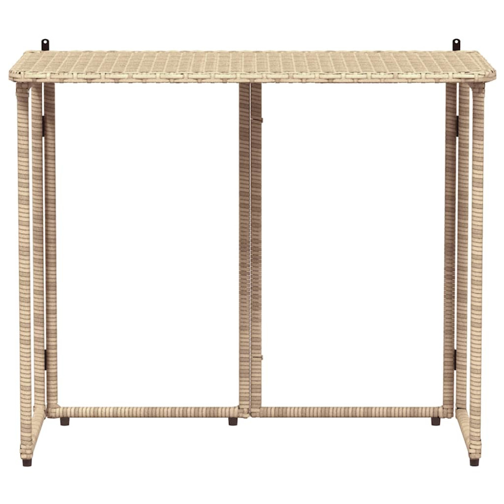 Produktbild för hopfällbart trädgårdsbord beige 90x51x75 cm konstrotting
