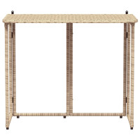 Produktbild för hopfällbart trädgårdsbord beige 90x51x75 cm konstrotting