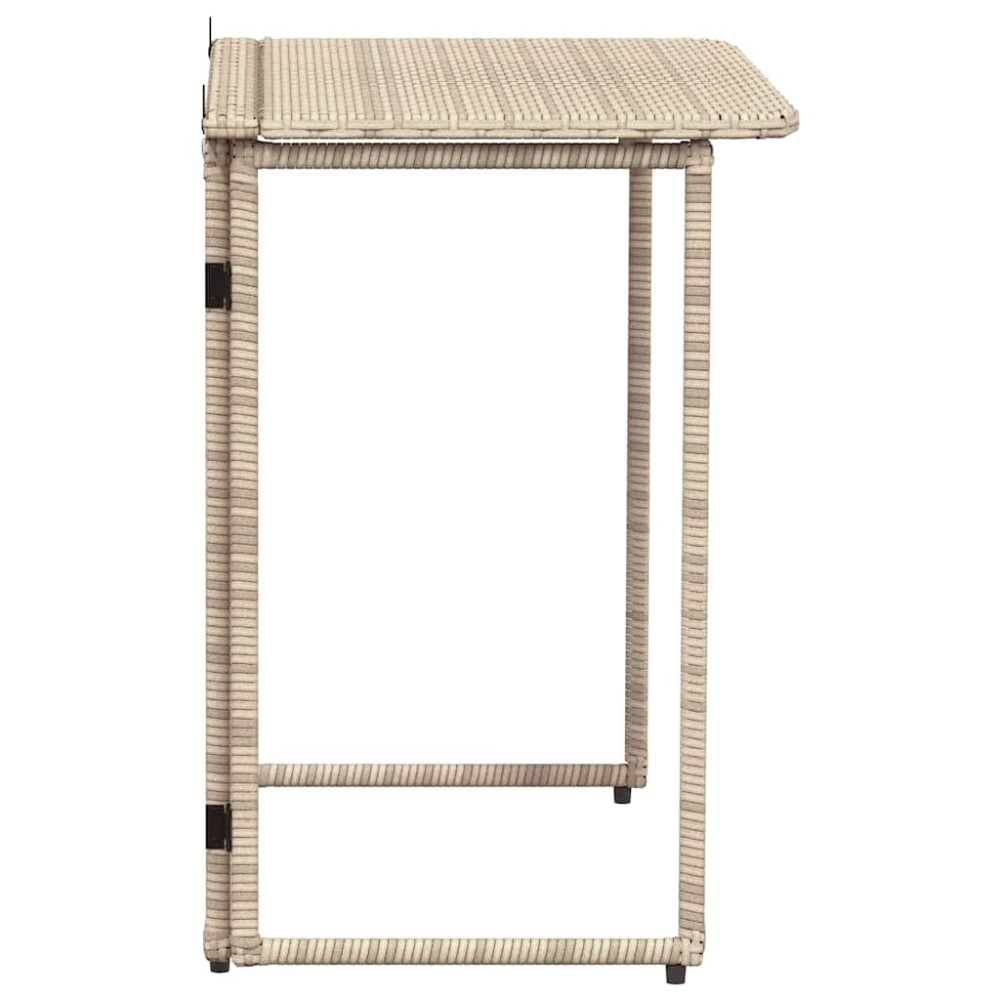 Produktbild för hopfällbart trädgårdsbord beige 90x51x75 cm konstrotting