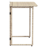 Produktbild för hopfällbart trädgårdsbord beige 90x51x75 cm konstrotting