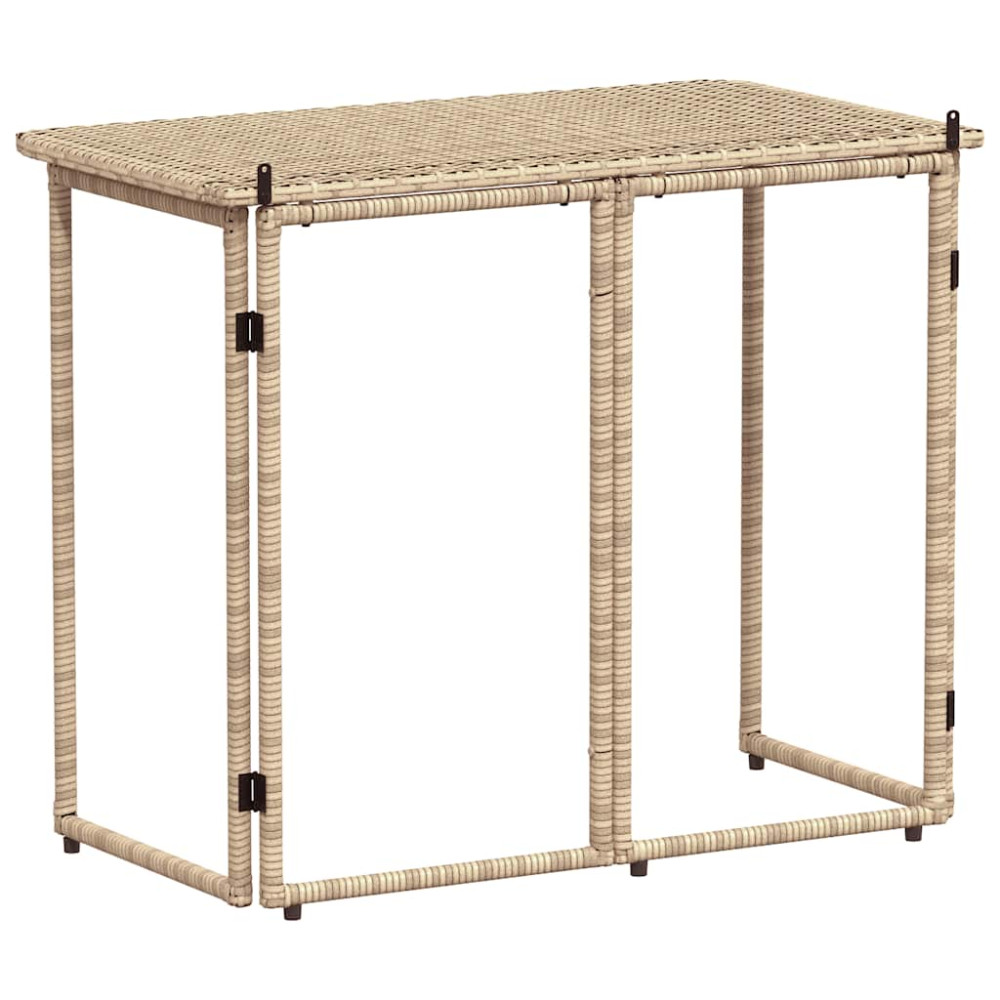 Produktbild för hopfällbart trädgårdsbord beige 90x51x75 cm konstrotting