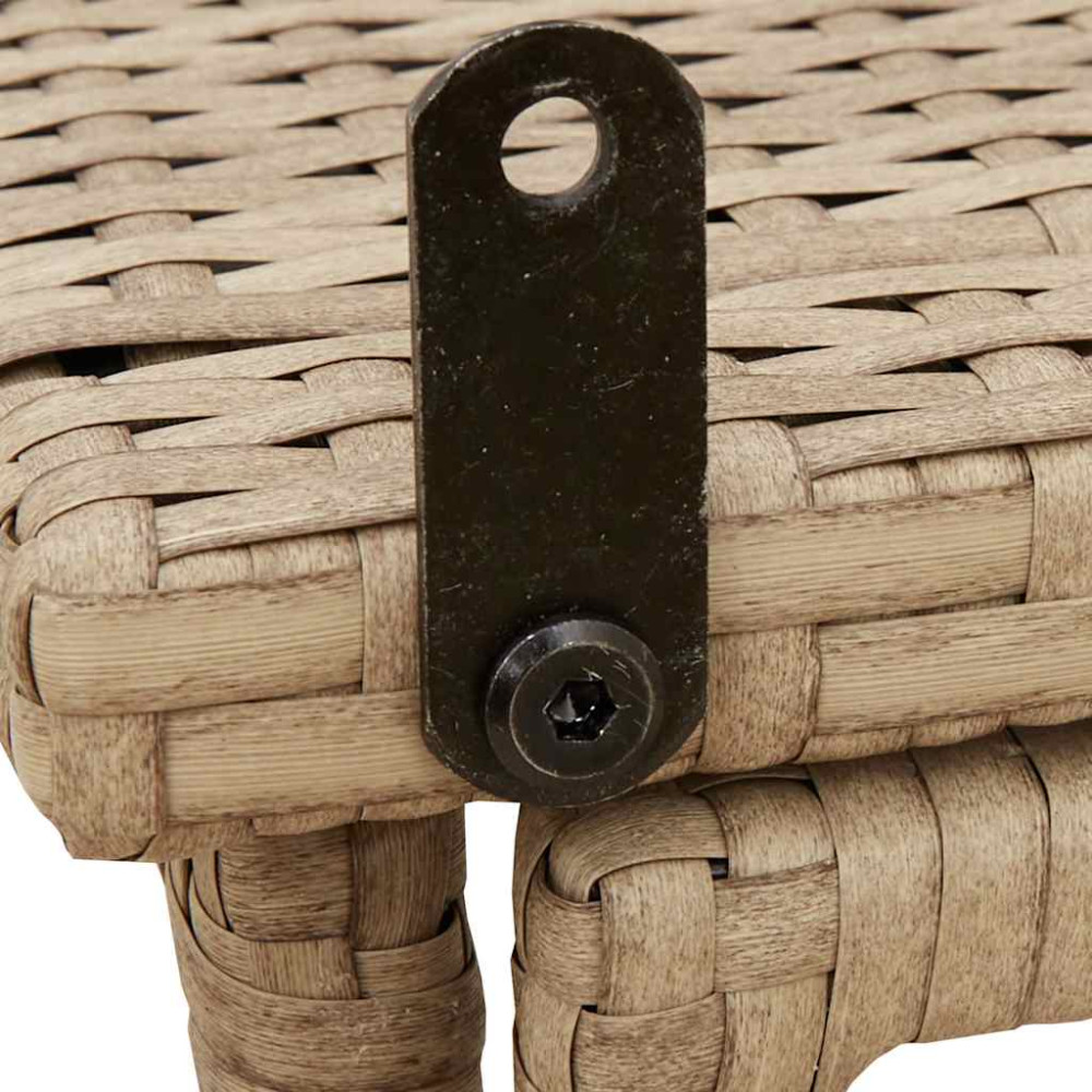Produktbild för hopfällbart trädgårdsbord beige 90x51x75 cm konstrotting
