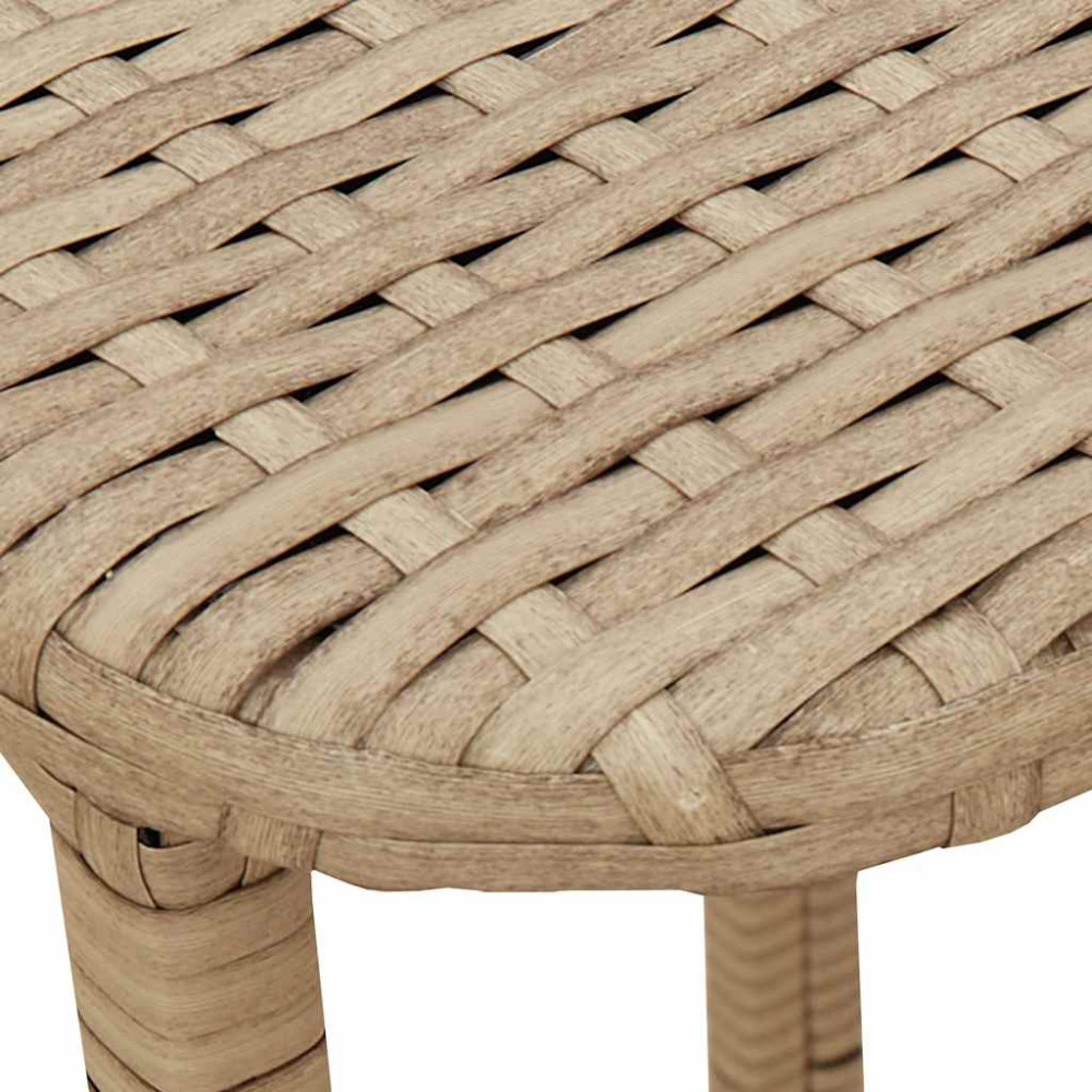 Produktbild för hopfällbart trädgårdsbord beige 90x51x75 cm konstrotting