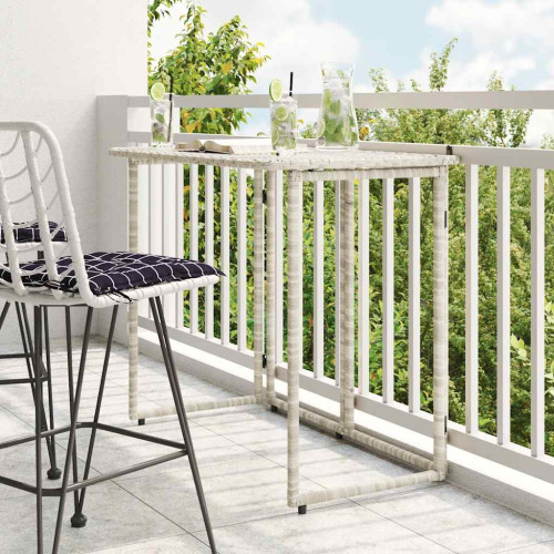 vidaXL Hopfällbart trädgårdsbord ljusgrå 90x51x75 cm konstrotting