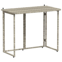 Produktbild för Hopfällbart trädgårdsbord ljusgrå 90x51x75 cm konstrotting