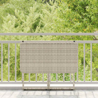 Produktbild för Hopfällbart trädgårdsbord ljusgrå 90x51x75 cm konstrotting