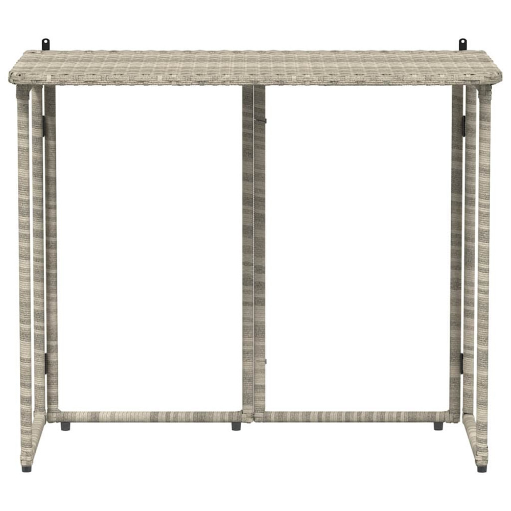 Produktbild för Hopfällbart trädgårdsbord ljusgrå 90x51x75 cm konstrotting