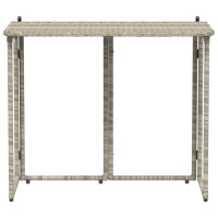 Produktbild för Hopfällbart trädgårdsbord ljusgrå 90x51x75 cm konstrotting