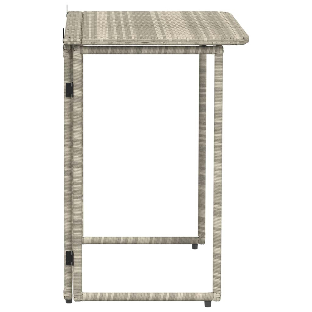 Produktbild för Hopfällbart trädgårdsbord ljusgrå 90x51x75 cm konstrotting