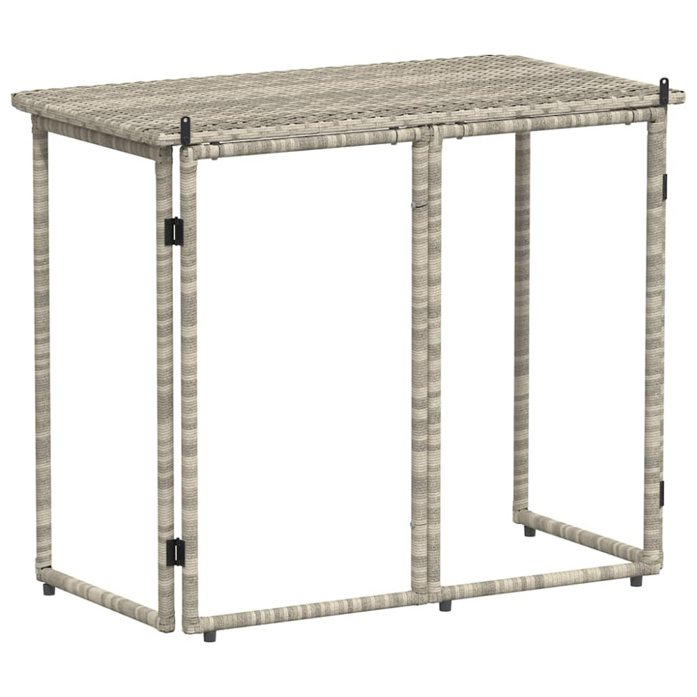 Produktbild för Hopfällbart trädgårdsbord ljusgrå 90x51x75 cm konstrotting
