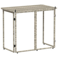 Produktbild för Hopfällbart trädgårdsbord ljusgrå 90x51x75 cm konstrotting