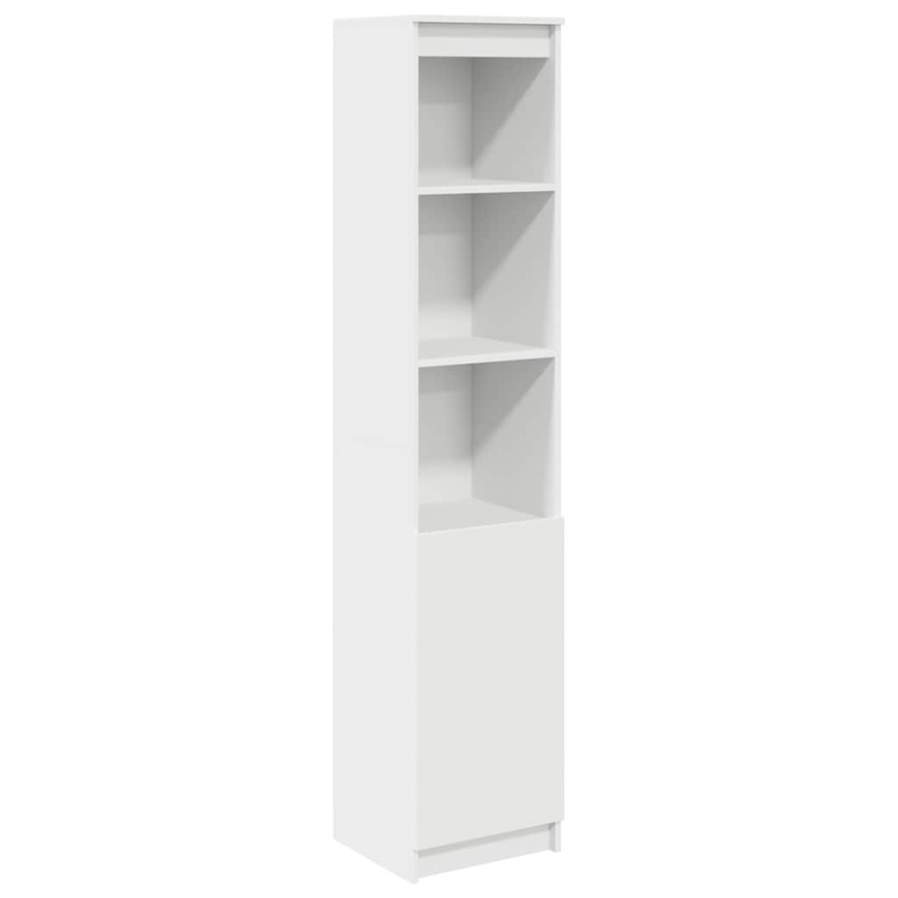 Produktbild för Highboard vit 37,5x35x180 cm konstruerat trä