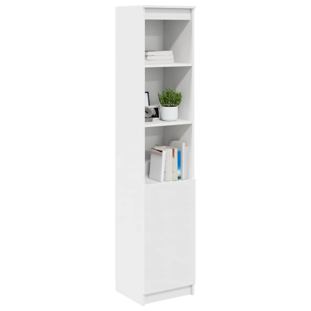 Produktbild för Highboard vit 37,5x35x180 cm konstruerat trä