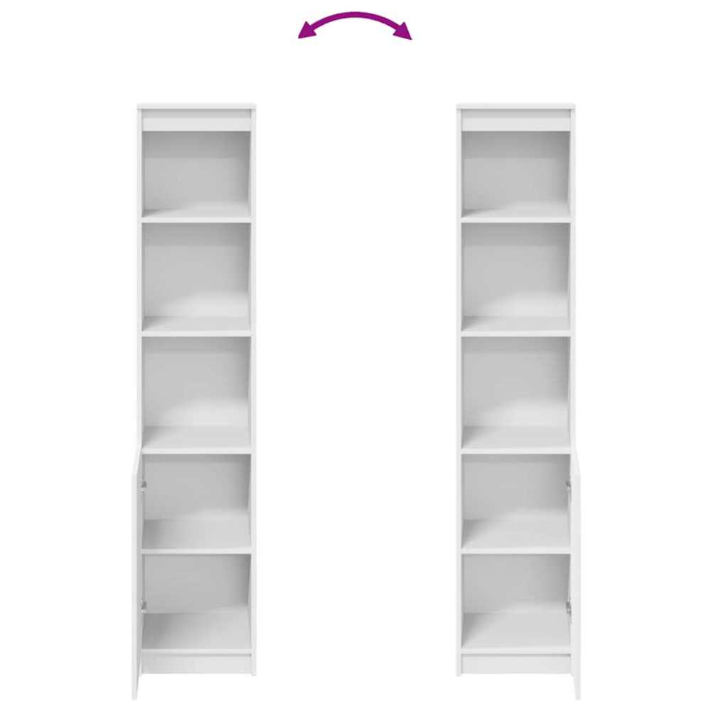 Produktbild för Highboard vit 37,5x35x180 cm konstruerat trä