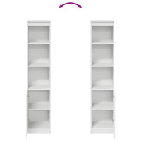Produktbild för Highboard vit 37,5x35x180 cm konstruerat trä