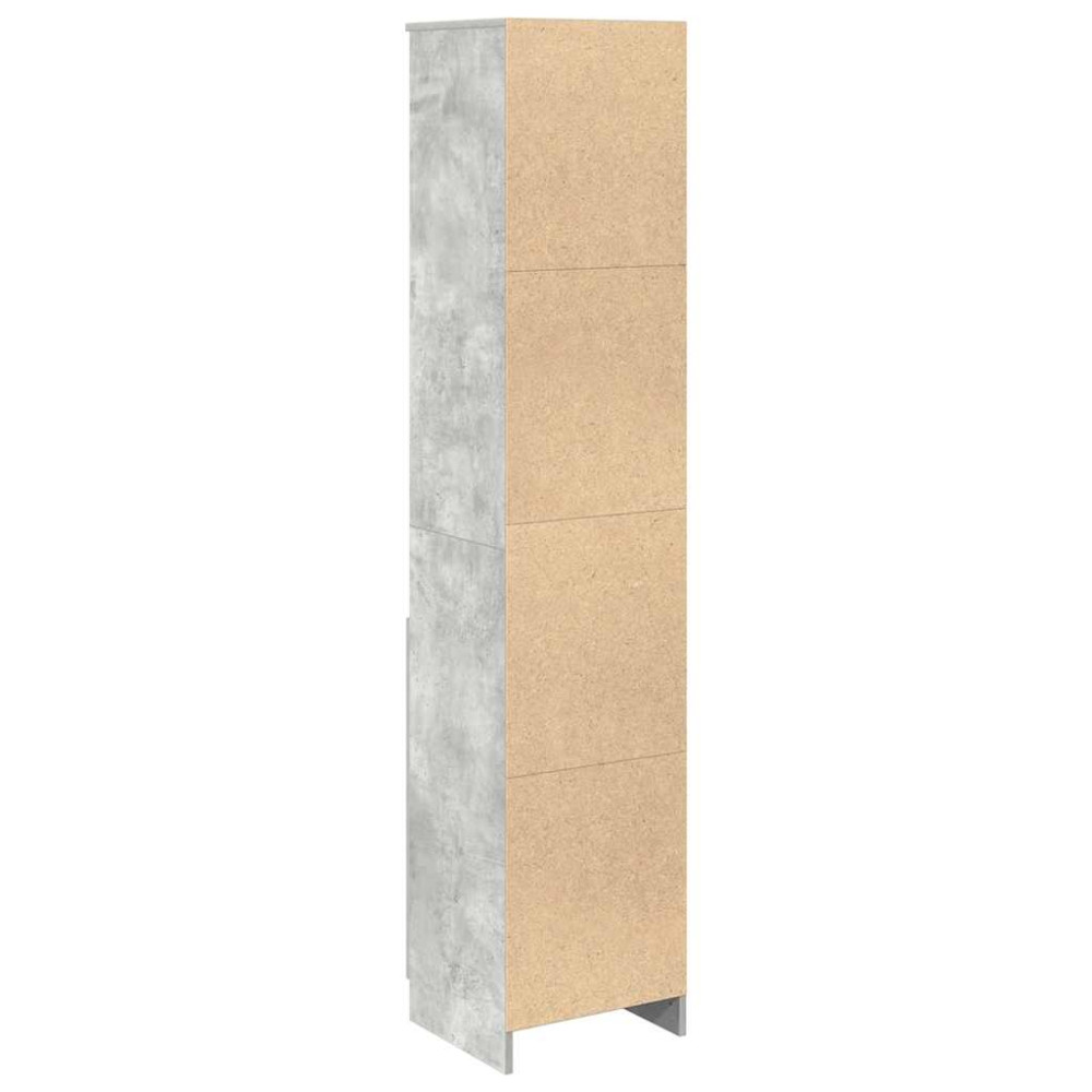 Produktbild för högskåp betong grå 37,5x35x180 cm konstruerat trä