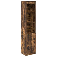 Produktbild för Highboard rökt ek 37,5x35x180 cm konstruerat trä