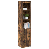 Produktbild för Highboard rökt ek 37,5x35x180 cm konstruerat trä