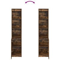 Produktbild för Highboard rökt ek 37,5x35x180 cm konstruerat trä