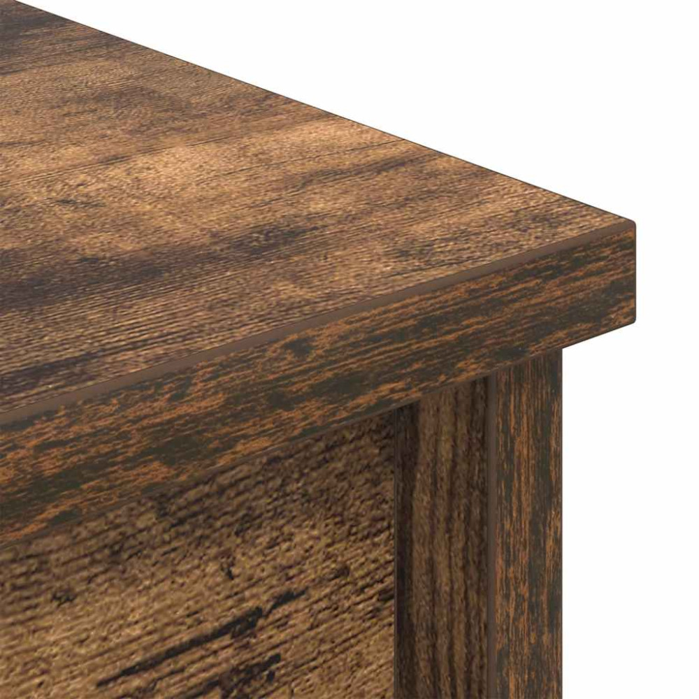 Produktbild för Highboard rökt ek 37,5x35x180 cm konstruerat trä