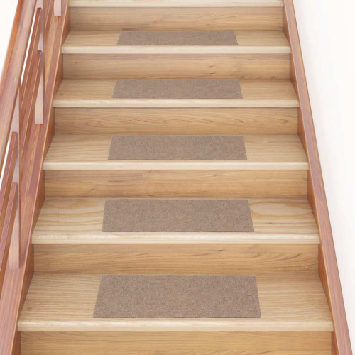 vidaXL Trappmattor självhäftande 30 st 60x25 cm ljusbruna rektangulära