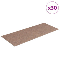 Produktbild för Trappmattor självhäftande 30 st 60x25 cm ljusbruna rektangulära