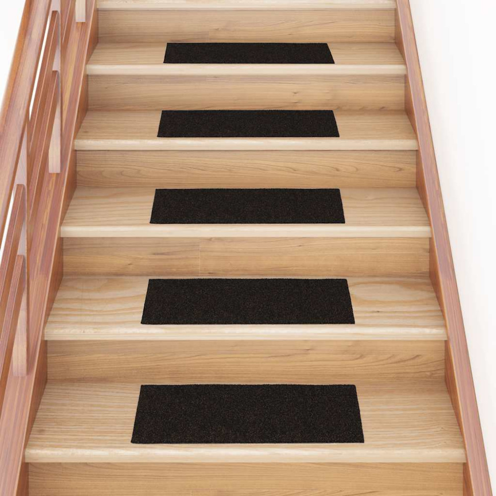 Produktbild för Trappmattor självhäftande 30 st 60x25 cm mörkbruna rektangulära