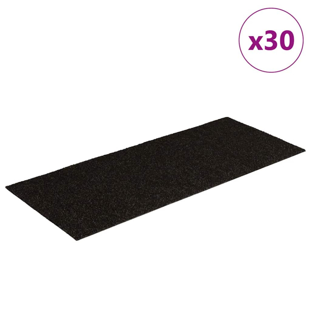 Produktbild för Trappmattor självhäftande 30 st 60x25 cm mörkbruna rektangulära