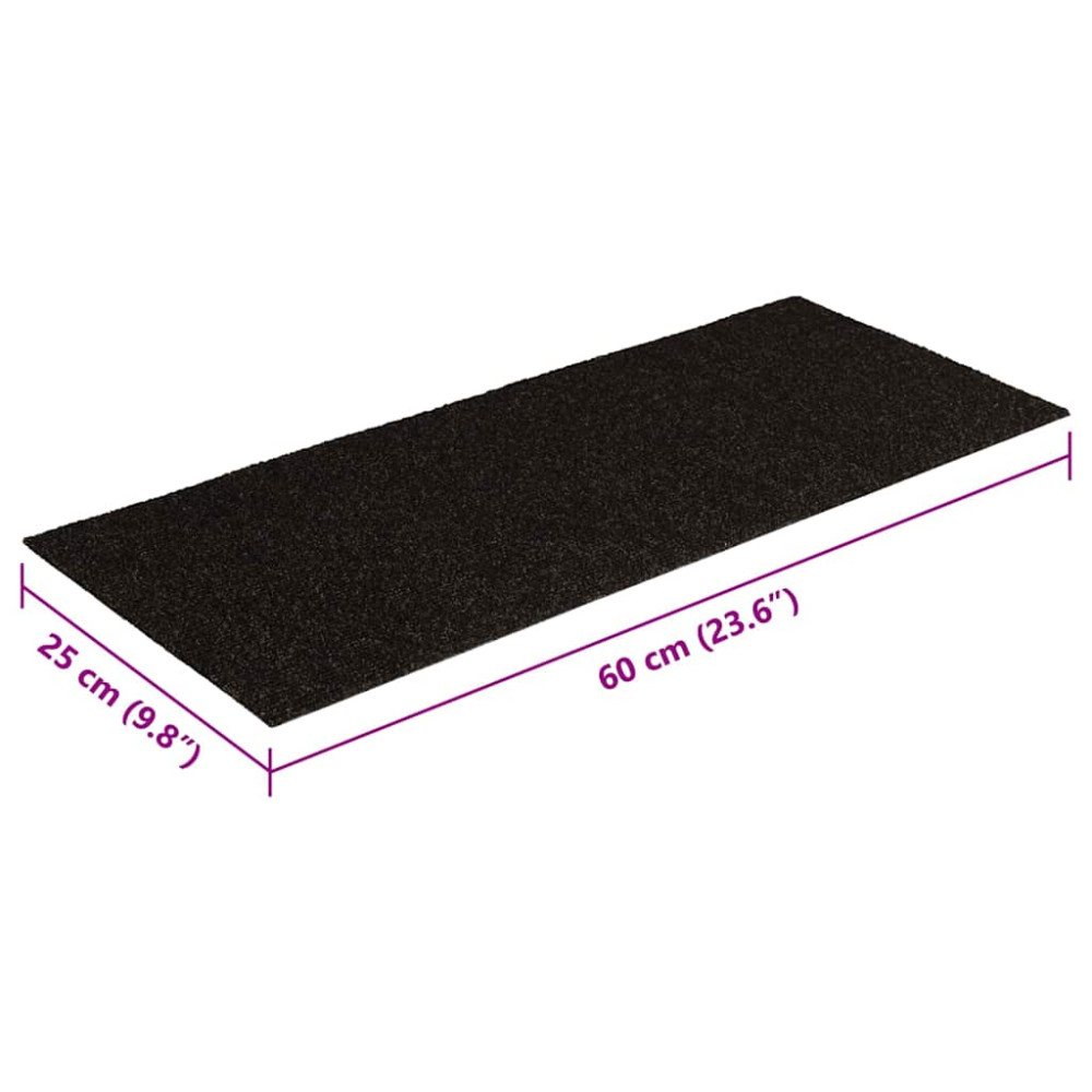 Produktbild för Trappmattor självhäftande 30 st 60x25 cm mörkbruna rektangulära