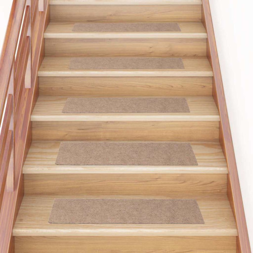 vidaXL Trappmattor självhäftande 30 st 76x20 cm ljusbruna rektangulära