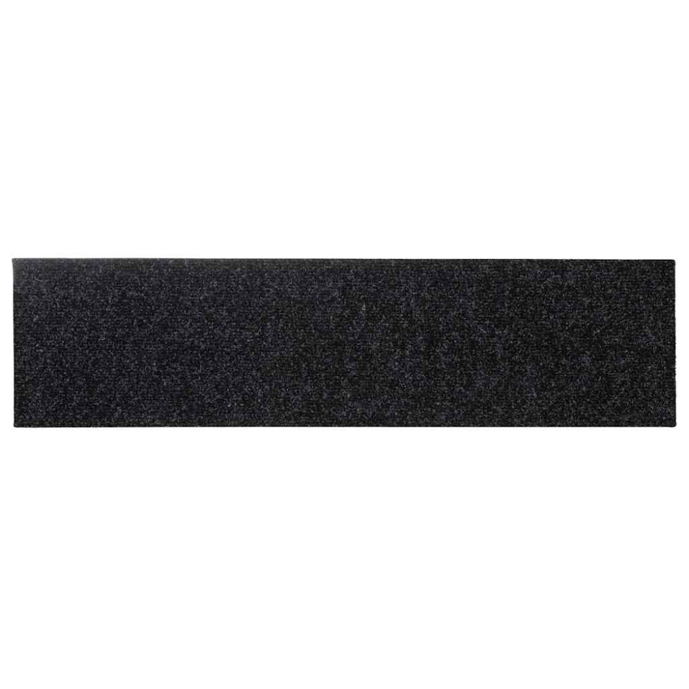Produktbild för Trappmattor självhäftande 30 st 76x20 cm svarta rektangulära