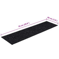 Produktbild för Trappmattor självhäftande 30 st 76x20 cm svarta rektangulära