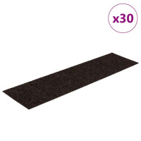 Produktbild för Trappmattor självhäftande 30 st 76x20 cm mörkbruna rektangulära
