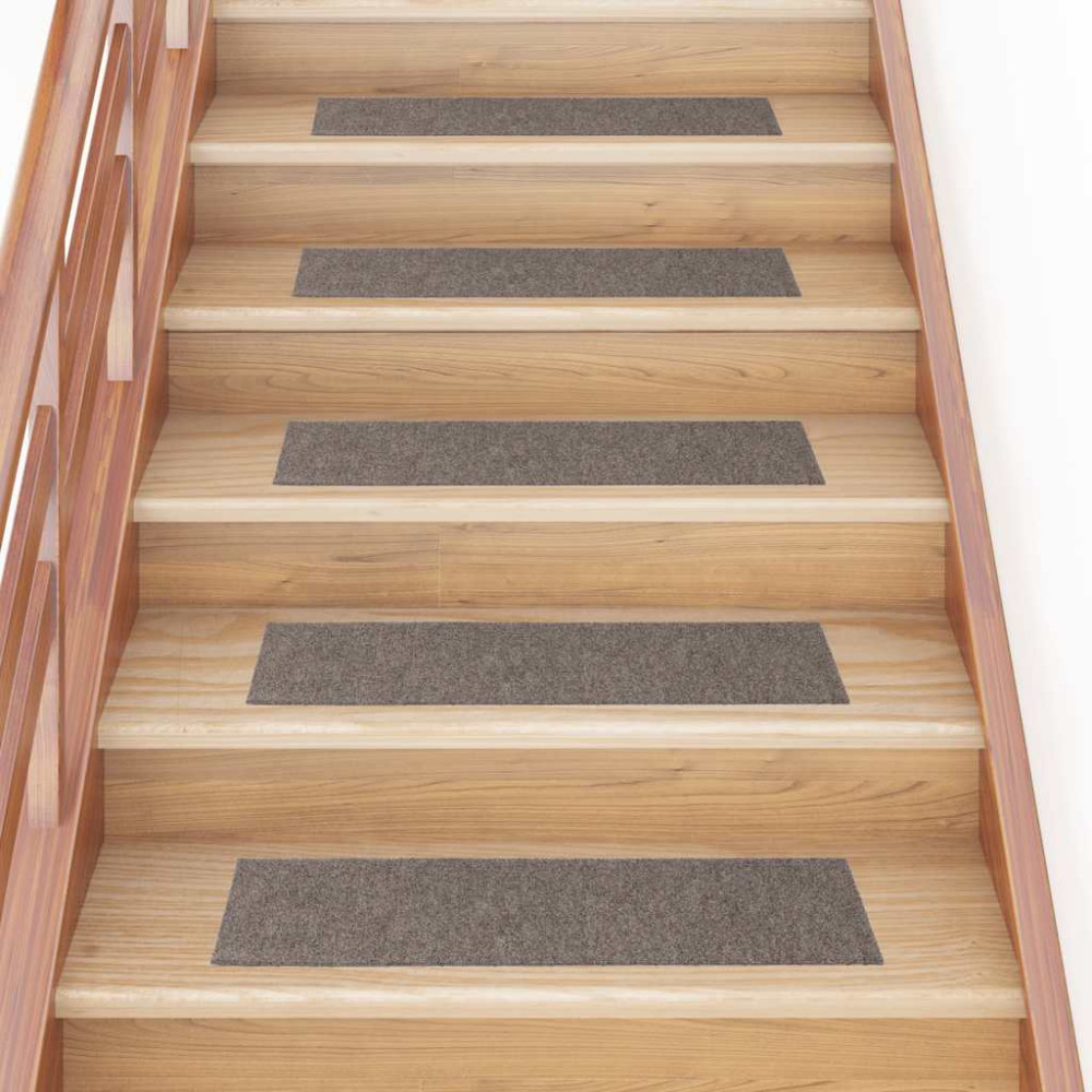 Produktbild för Trappmattor självhäftande 30 st 76x20 cm beige rektangulära