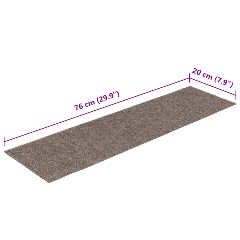 Produktbild för Trappmattor självhäftande 30 st 76x20 cm beige rektangulära