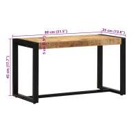 Produktbild för Bänk 80x35x45 cm massiv grov trämango
