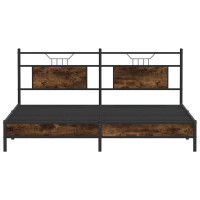 Produktbild för Sängram utan madrass rökt ek 183x213 cm konstruerat trä