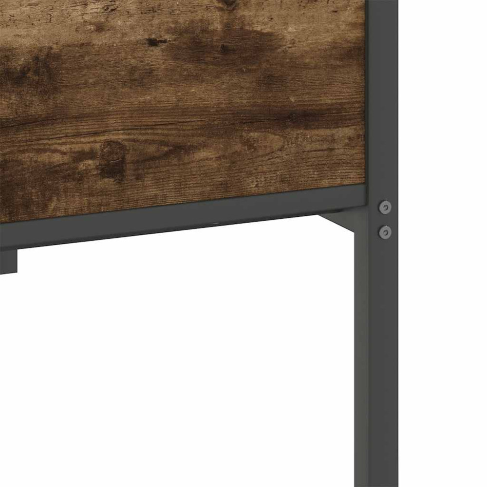 Produktbild för Sängram utan madrass rökt ek 107x203 cm konstruerat trä