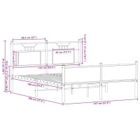 Produktbild för Sängram utan madrass rökfärgad ek 140x190 cm konstruerad trä