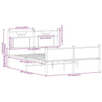 Produktbild för Sängram utan madrass rökfärgad ek 150x200 cm konstruerad trä