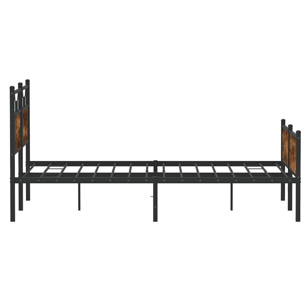 Produktbild för Sängram utan madrass rökfärgad ek 150x200 cm konstruerad trä
