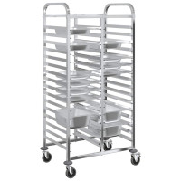 Produktbild för Brickvagn med 32 GN-behållare 75x55x162,5 cm rostfritt stål