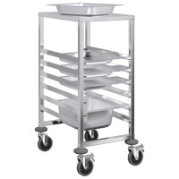 Produktbild för Brickvagn med 6 GN-behållare 39x55x87 cm rostfritt stål
