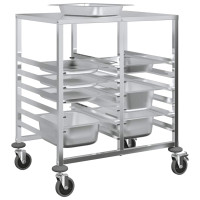 Produktbild för Brickvagn med 12 GN-behållare 75x55x87 cm rostfritt stål