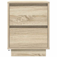 Produktbild för Sängbord med LED-lampor 2 st, Sonoma Ek 38x34x50 cm