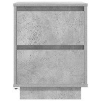 Produktbild för Sängbord med LED-lampor 2 st betonggrå 38x34x50 cm