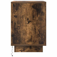 Produktbild för Sängbord med LED-lampor 2 st rökt ek 38x34x50 cm