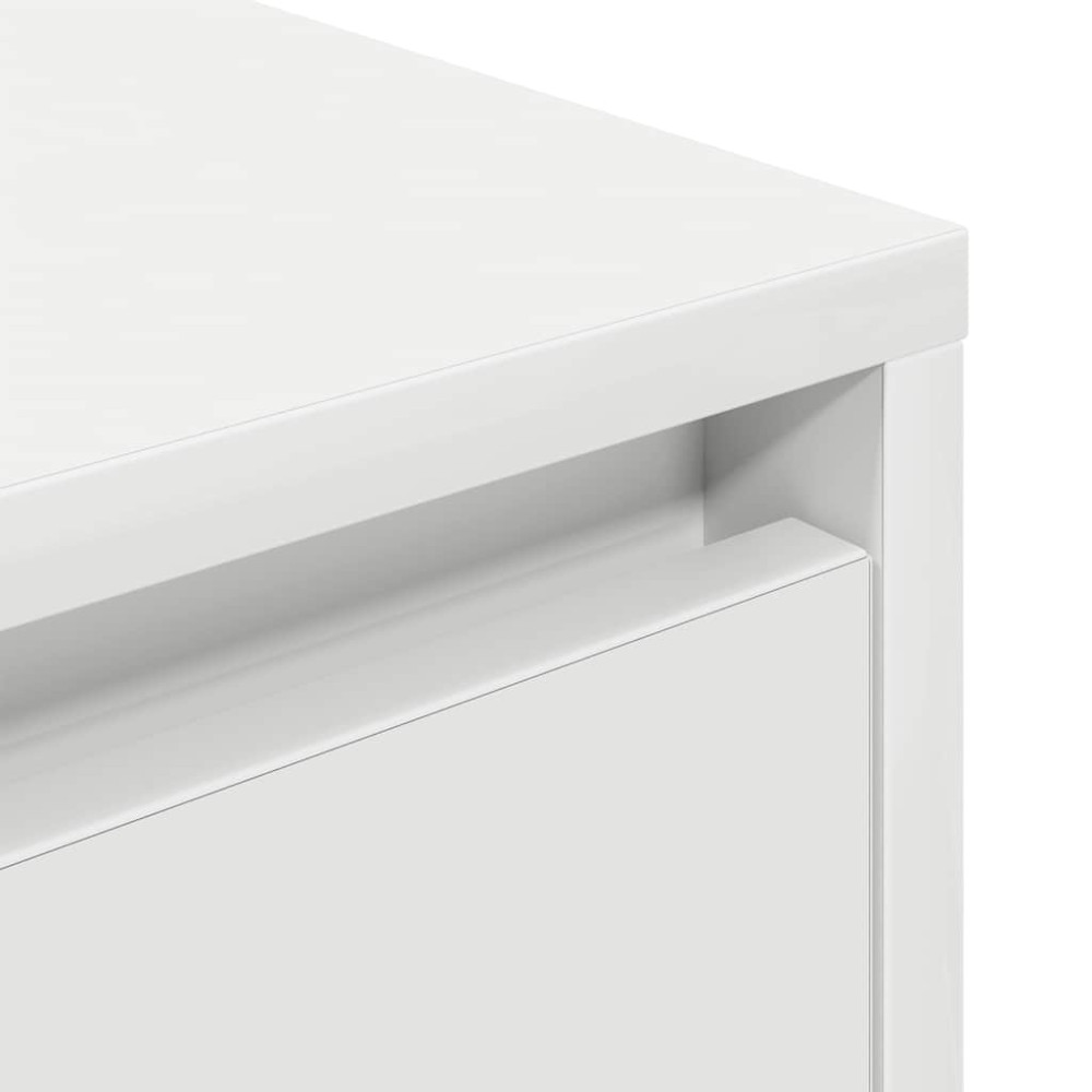 Produktbild för Sängbord med LED-lampor vit 38x34x65 cm