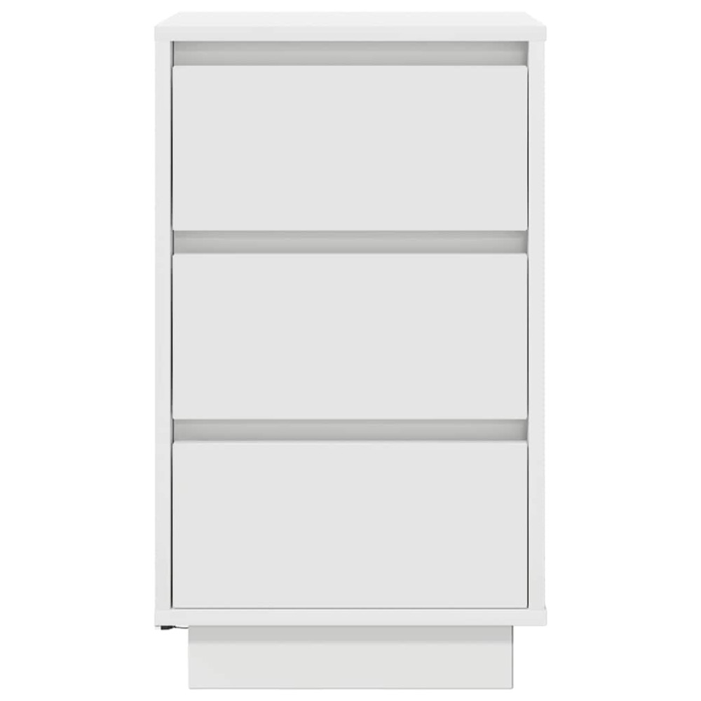 Produktbild för Sängbord med LED-lampor vit 38x34x65 cm
